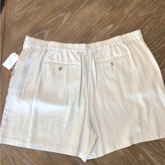 Time And Tru Plus Size Womens Beige Linen Blend Pleated 5” Shorts Size XXXL (22) - Picture 6 of 11